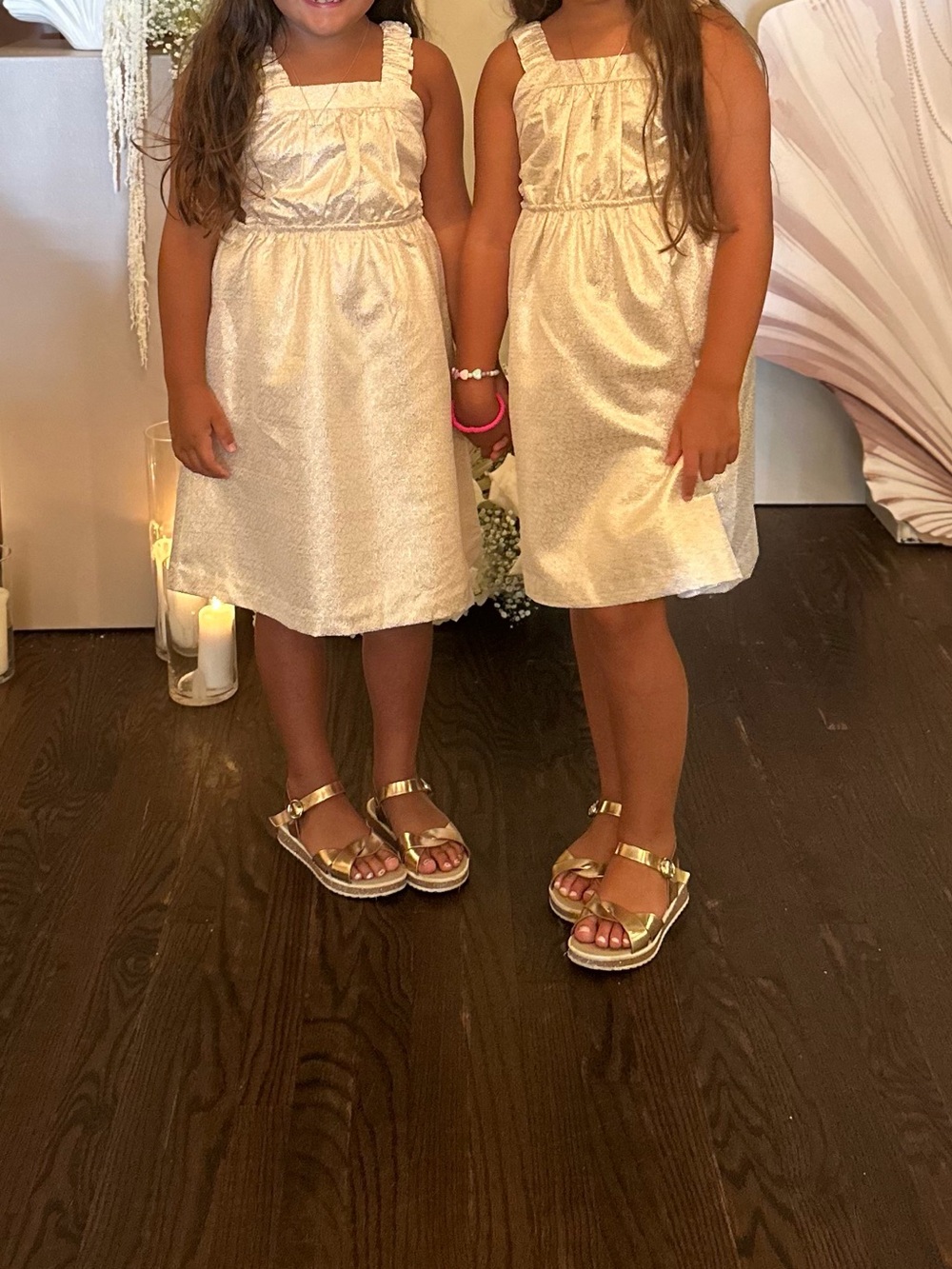 Tea Girls' Gold Sparkle Dress size 8